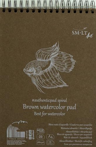 SM•LT Authentisches Skizzenbuch, Aquarellfarbe, Braun, Spiralbindung, A4-Größe