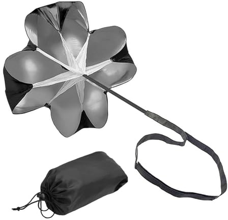 JJiaoLinin Parachute de Résistance,59 Pouces Parachute de Vitesse Parachute de Course,avec Sangle Réglable,pour Entraînement d'Endurance Exercice de Musculation Force Accélération Football