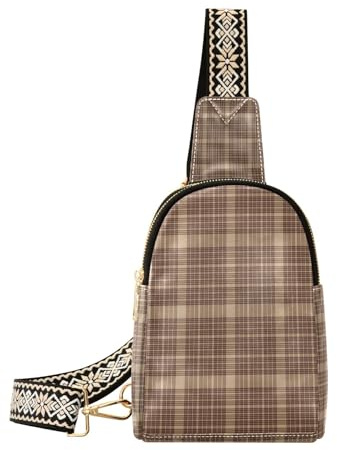 Ksajwzf Borsa a tracolla tradizionale britannica a scacchi, in tartan, idea regalo per donne, alla moda, da donna, Multi