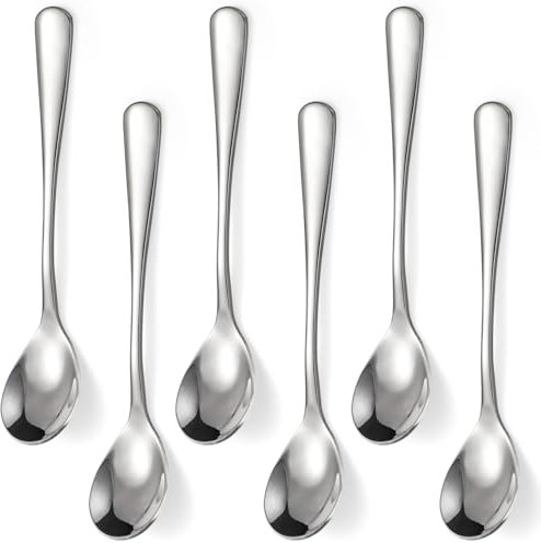 Egg Spoons Set Little Stainless Steel Spoons for Soft Boiled Egg Breakfast (6)