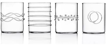 Ichendorf Milano Set di 4 Bicchieri Acqua, Collezione Decò, 30 cl, Vetro Borosilicato, Fatto a Mano