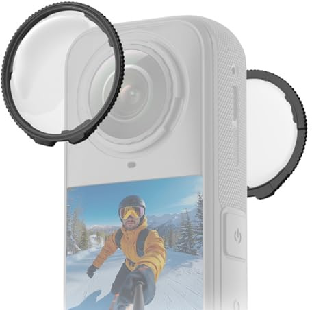 Protezione Obiettivo per Insta360 X5, Accessorio per Fotocamera 360°, Lente in PC Ottico Trasparenza Antiappannamento, Antigraffio, Antishock, Installazione Rapida, Compatibile con Insta 360 X5