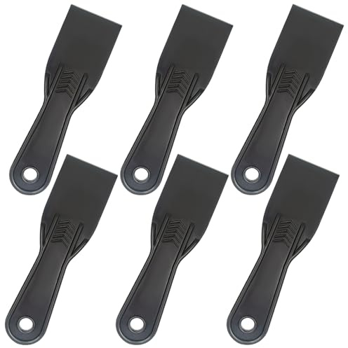 6 Pack Plastic Putty Knife Set, 2 Flexible Paint Scraper Tools for Spackling, Drywall Repair, Patching, Plastering, Caulking, Wallpaper Removal, Non-Scratch Spackle Knife & Putty Scraper