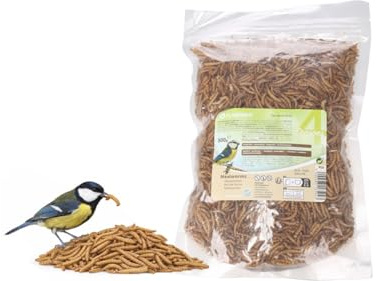 Mangime uccelli selvatici - vermi della farina Flamingo - 300 g - ricchi di proteine - per mangiatoia esterna