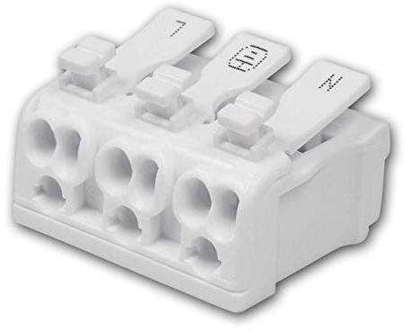 world-trading-net - 5er Set Lüsterklemmen, 3-polig mit Hebel, Leuchtenklemme