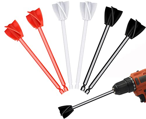 Mixer Aufsatz Bohrmaschine für Harz, 6 Stück Epoxymischer Rührstab Bohrmaschine Quirl Rührer, Farbrührer Farbmischer Epoxidmischer für Epoxidharz Glasuren