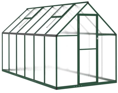 vidaXL Växthus med ram grön 334x169x195 cm aluminium