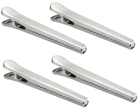 STOBAZA 4piezas Clip De Sellado De Acero Inoxidable Duradero Para Cerrar Bolsas De Alimentos Hogar y Conservación De Alimentos