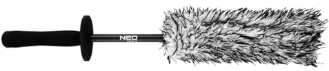 NEO TOOLS Spazzola di lavaggio per cerchioni 11-455, morbida setole in polipropilene, lunghezza 43 cm, manico ergonomico in PP ed Eva, ideale per una pulizia delicata, protegge da graffi, durevole