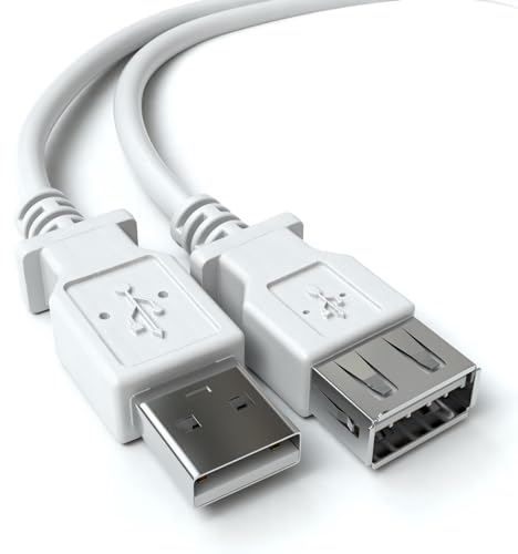 CABLEPELADO Cavo prolunga USB 2.0 | Cavo prolunga USB tipo A maschio a femmina | Velocità fino a 480 Mbit/s | Stampante, Mouse, Pendrive,Telecomando PS, Disco Esterno, PC | Beige | 1.80 Metri