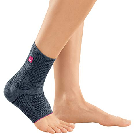 medi Levamed - Sprunggelenkbandage unisex silber Gelenkbandage zur Stabilisierung des Sprunggelenks Beidseitig tragbar Größe 4 (1er Pack)