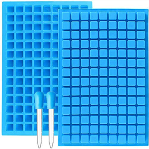 JOERSH Square Candy Molds Silicone Molds for Hard Candy, Gummy, Caramels, Chocolate, Ganache, Ice Cubes, 252 Cavity