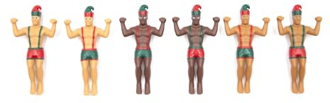 NPW Drinking Buddies Elf Drink Markers & Wine Glass Charms – Christmas Party Drinkware & Holiday Wine Charms (6 Count)