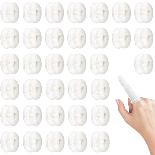 BORISCA 70 PCS Protege Doigt, 35 Multicolores Pansement Doigt+35 Doigtier Caoutchouc, élastique Bandage Tubulaire Doigt Respirant Bandage de Doigt (D)