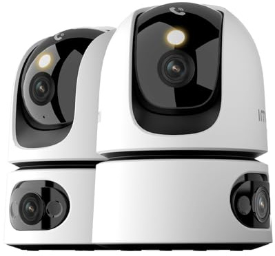 Imou 3K (3MP+3MP) dubbellins inomhus wifi-övervakningskamera, 2,4G/5 GHz wifi, färgsyn, person-/djurdetektering, smart spårning, Alexa-kompatibel för bebisar/hund/hem