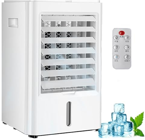 RoyceBee Aires Acondicionados PortáTiles, Ventilador Enfriador de Aire PortáTil 3 en 1 con Tanque de 4000 ml, 3 Velocidades - para Camping, Oficina, Dormitorio y Coche,12V