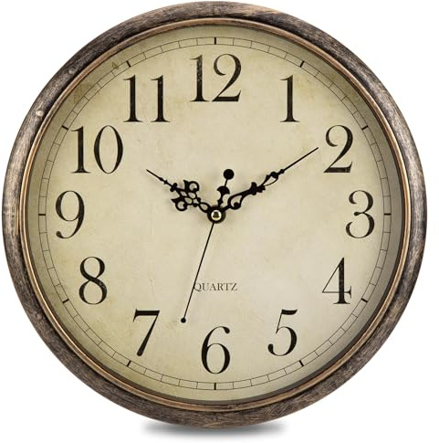 ACCSHINE Orologio da parete, silenzioso, vintage, 30 cm, con, al quarzo, a batteria, facile da leggere, per camere, casa, cucina, camera da letto, ufficio, scuola