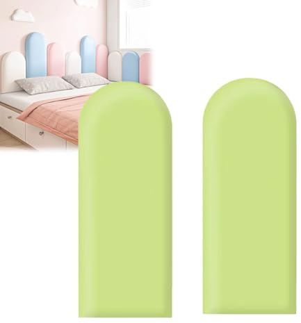3D Peel and Stick Headboard Panels - Decorative Foam Wall Pads for Bedroom - Anti-Collision Upholstered Wall Protection, Green, 30x40cm & 20x40cm, Easy Installation