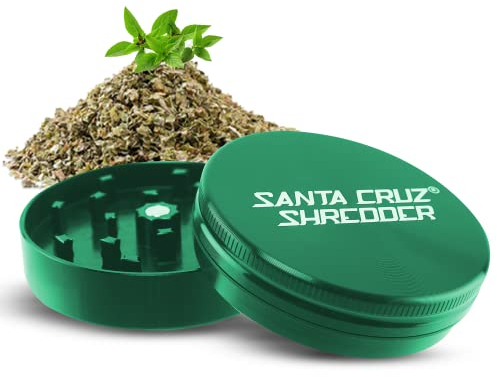 Santa Cruz Shredder Molinillo de hierbas de metal con parte superior moleteada para un agarre más fuerte, 2 piezas de 2.7 pulgadas (verde)
