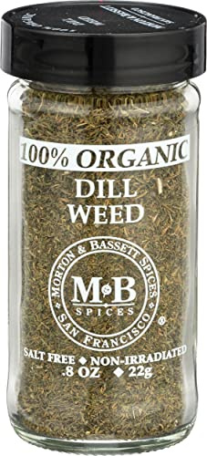 Morton & Bassett 100% Organic Dill Weed | Light, Tangy Herb for Seafood, Pickling & Dips | Gluten Free, Salt Free, Non-GMO | 0.8 oz Jar