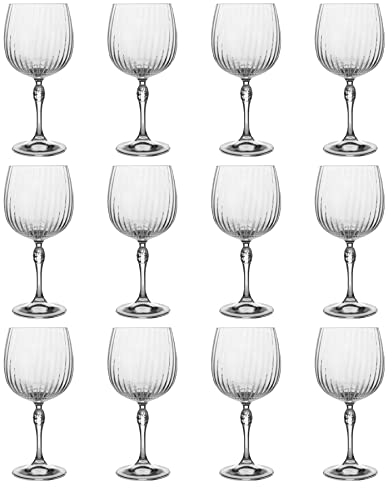 Bormioli Rocco Juego de 12 vasos de ginebra y tónico de América '20s – Copa de Balon de estilo vintage Art Deco Español Copa de Balon – 240 ml