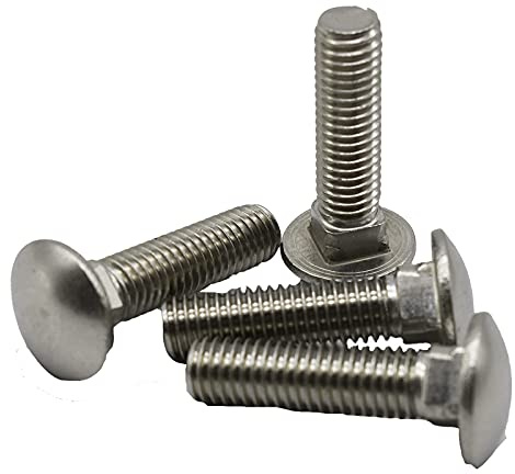 3/8-16 X 1(25pcs) Stainless Carriage Bolt, 18-8 Stainless Steel Full Thread Coverage,Carriage Bolts,by SANTIE