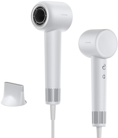 DREAME Hair Gleam Asciugacapelli, Asciugatura rapida, Motore ad alta velocità 110.000 giri/min, Velocità flusso d'aria 65 m/s, 4 livelli temperatura, Tecnologia a ioni negativi, Leggero - Grigio