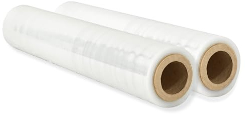 CHELY INTERMARKET Film Embalaje Transparente Pack 2 Rollos Uso Industrial Paletizar Envolver Mudanzas Almacén Carga Protección Plástico Estirable Envíos Seguro Manual Resistente