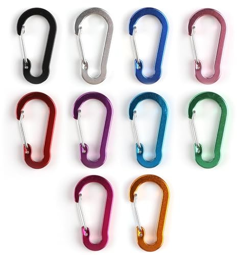 10pcs Karabiner Schlüsselanhänger, Karabiner Klein, Karabinerhaken Klein Edelstahl, Mini Karabinerhaken 10farben Multifunktional Hochwertig,Vielseitig Einsetzbar,Ideal Für Outdoor Aktivitäten & Alltag