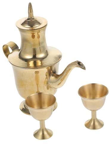 Alipis Bicchiere Da Vino in Ottone Retrò 2 Piccoli Calici Tazza Da Culto Per Tempio Manico Comodo Arredamento Per La Casa Nel Unito Stile Casuale