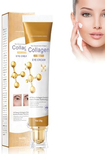 Contorno de Ojos con Colágeno 30g, Eye Cream, Crema Ojos, Antiarrugas Mujer, Anti-Edad Hidratante, Bolsas y Ojeras, Antiarrugas Y Extra Firmeza, Potenciador de Elastina - Style A