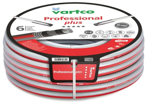 Vartco Professional Plus – 6-lagers flexibel trädgårdsslang med TFS-system, 50 m, UV-resistent, livsmedelssäker, upp till 30 bar, för temperaturer från -25°C till +60°C