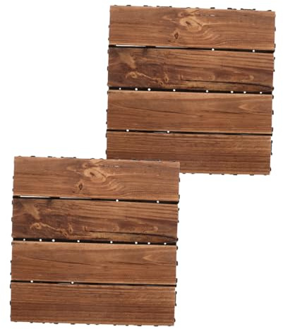 OSALADI 2pezzi Piastrelle Autobloccanti Per Esterni Pavimentazione Da Patio in Legno Resistente All Acqua Facile Installazione Per Terrazza Balcone Giardino