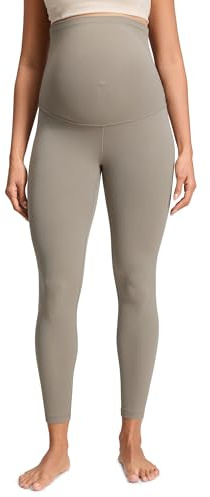 CRZ YOGA Maternity Leggings 25 Warm Ash Grey Medium | Butterluxe, Extremely Soft, Gentle Compression, Yoga, Super High Rise, U-shaped Belly, Pregnancy and Postpartum