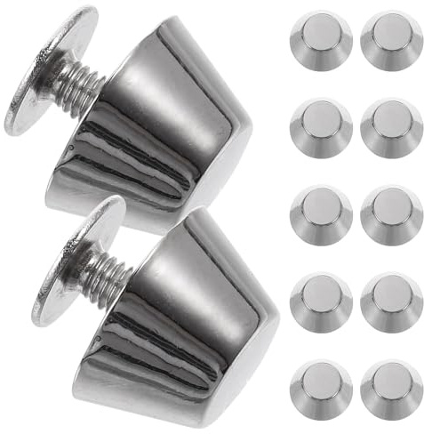 MAGICLULU Borchie per Borse in Lega di Zinco Argento, 12 Pezzi, Facili da Usare, Accessori per Borse e Lavori Fai da Te Artigianali