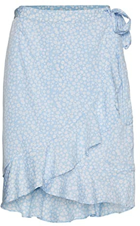 VERO MODA Damen Vmhenna Ga Noos Wrap Short Skirt Wickelrock, Blue Bell, M EU