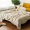 EMME, Coperta in mussola di cotone per letto matrimoniale, morbida, grande, a 6 strati, 203 x 228 cm, leggera e traspirante, per tutte le stagioni, colore cuoio chiaro