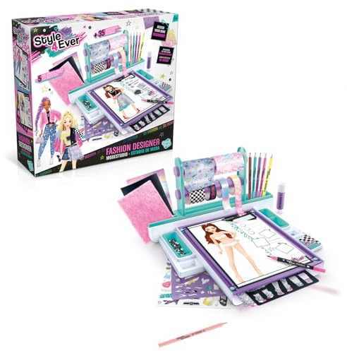 Canal Toys - Style 4 Ever - Fashion Designer Mode-Tablet - Kreatives Zeichen- und Bastelset für Kinder ab 6 Jahren - Kompletter Mode-Design-Studio Koffer mit Stoffen, Schablonen & Stickern - OFG 276