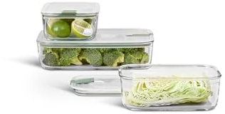 Mepal - Glasbehälter mit deckel Set EasyClip - Meal prep boxen - Geeignet für Mikrowelle, Dampfgarer, Ofen und Gefrierschrank - Luftdicht - Mikrowellengeschirr - 2x 1000 plus 2250 ml - Nordic sage