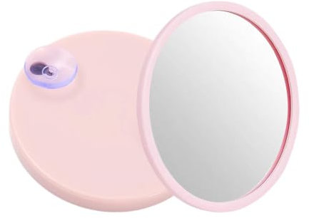 Miroir Grossissant 30X - Petit Miroir de Voyage Portable Avec Ventouses pour Maquillage, Cosmétique, Sourcils et Barbe - Rond Mural de Poche