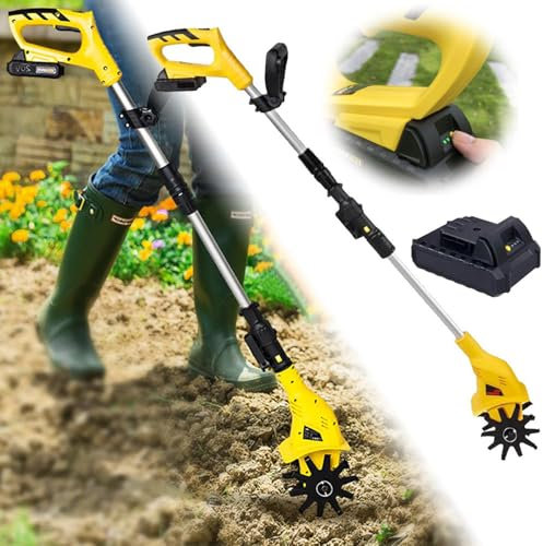 Motoculteur Sans Fil 250 Tr/Min, Alimenté Par Batterie (Autonomie De La Batterie 1 H), Motoculteur De Jardin - Largeur De Travail 25 Cm/Profondeur De Labourage 10 Cm