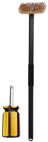 Pizza Stone Brush - Bristle Scraper, Detachable Long Handle | Professional Stone Brush for Pizza, Ovens BBQ Grills Best Tools to Resist