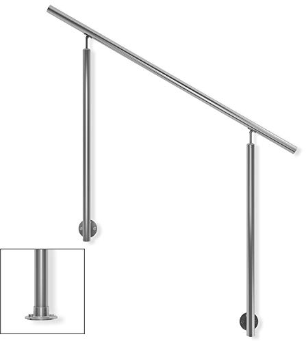 DOLLE Geländer Edelstahl Hauseingang seitliche Montage 2 Pfosten Länge 150 cm Höhe 100 cm witterungsbeständig