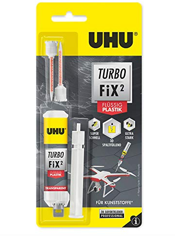 UHU Turbo FiX² Plastik, Schneller, starker Zweikomponenten-Reparaturkleber, 10 g