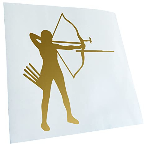 Kiwistar - Autoaufkleber - Bogenschießen Bogensport - Gold - 11,5x10cm - Heckscheibe Auto Aufkleber wetterfest für Kfz LKW Mofa Truck - Sticker außen selbstklebend Tuning Zubehör für Fenster Fahrzeug