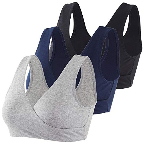 MANCI Sujetador de algodón para Dormir, cómodo Brasier inalámbrico, Sujetador de Maternidad para Lactancia, Embarazo y Lactancia