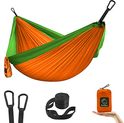 Grassman Kids Small Hammock for Camping Portable Hammock for Child Girls Boys Ultralight Backpack Mini Hammocks with Straps Orange
