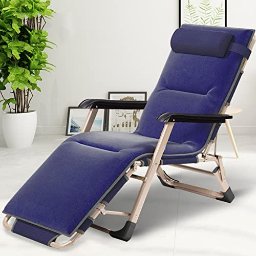 JYMYGS Gartenliege Sonnenliege Liegestuhl，Klappbar Liege Garten Relaxliege Klappsessel Liegen Sonnenstuhl Balkonliege Camping Stuhl Kippliege Strandliege Bäderliege, Grau, FJH036HJF. (Color : Blue)