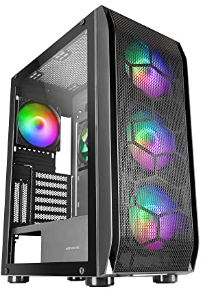 Mars Gaming MC-KX Schwarz, Premium E-ATX Tower, Freezer CPU System, 5 Ultraleise ARGB Lüfter, ARGB Controller und RF Controller, Mesh Front