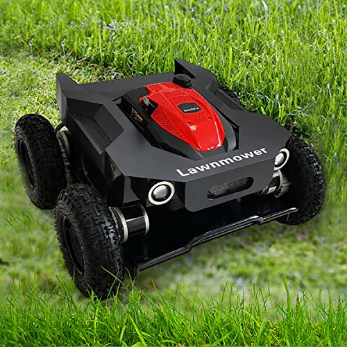 DISHENGZHEN Tondeuse robotique Hybride gaz-électrique, Tondeuse robotisée télécommandée de 7,5 ch, pour pelouses jusqu'à 2500 m², Heures de Travail 3-5 Heures, 3600 TR/Min